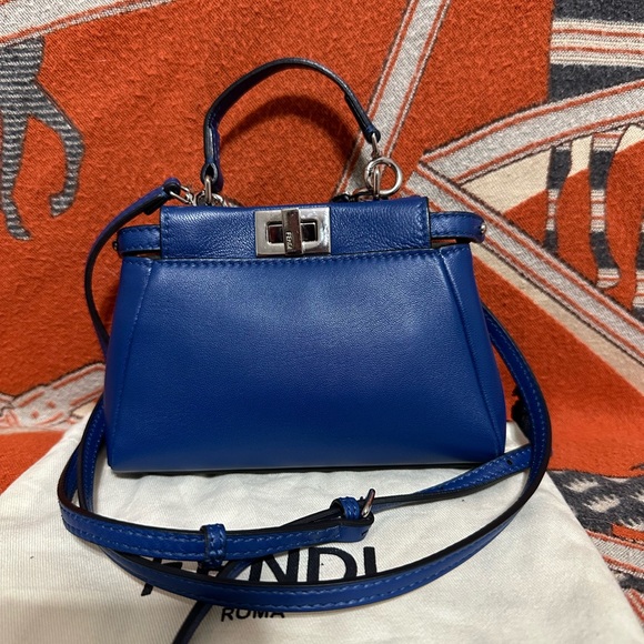 FENDI ❤️🌟MINI PEEKABOO LAMBSKIN LEATHER ⭐️ - Picture 2 of 12